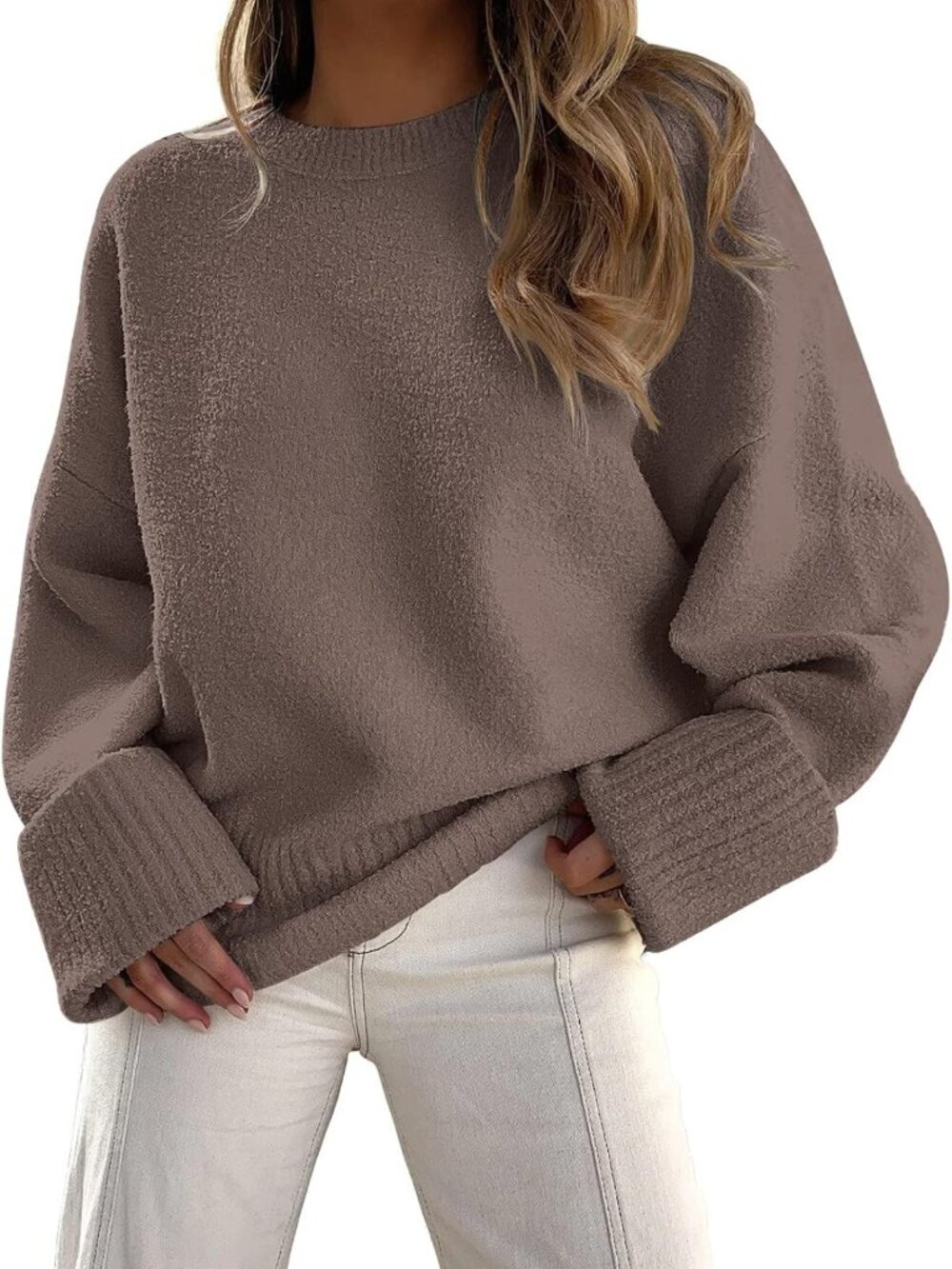 Cozy Oversized Knit Sweater for Women - Warm Fall Fashion Essential 2026